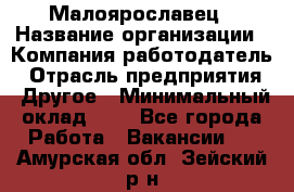 Малоярославец › Название организации ­ Компания-работодатель › Отрасль предприятия ­ Другое › Минимальный оклад ­ 1 - Все города Работа » Вакансии   . Амурская обл.,Зейский р-н